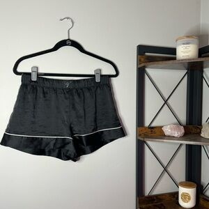 Victoria’s Secret satin sleep shorts, black, size Small